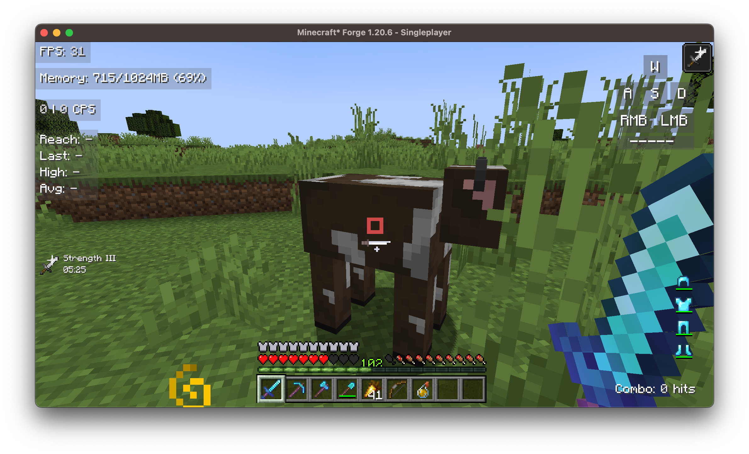 Preview of BoxHud with multiple widgets enabled in a PvP scenario