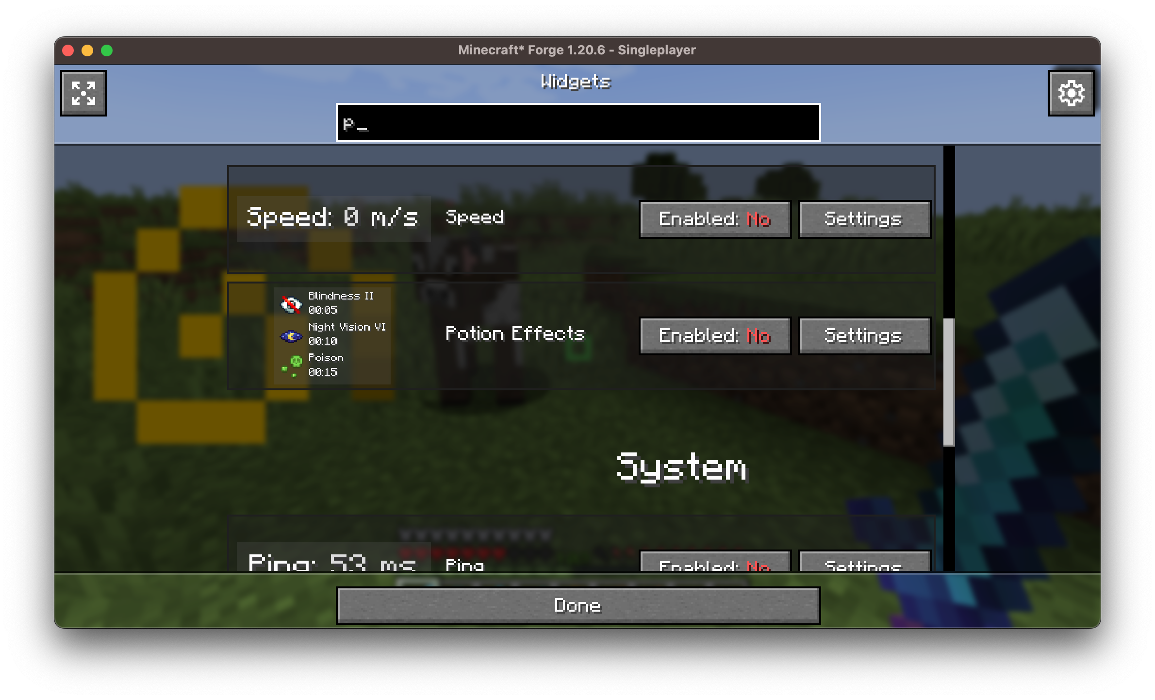 widgets screen