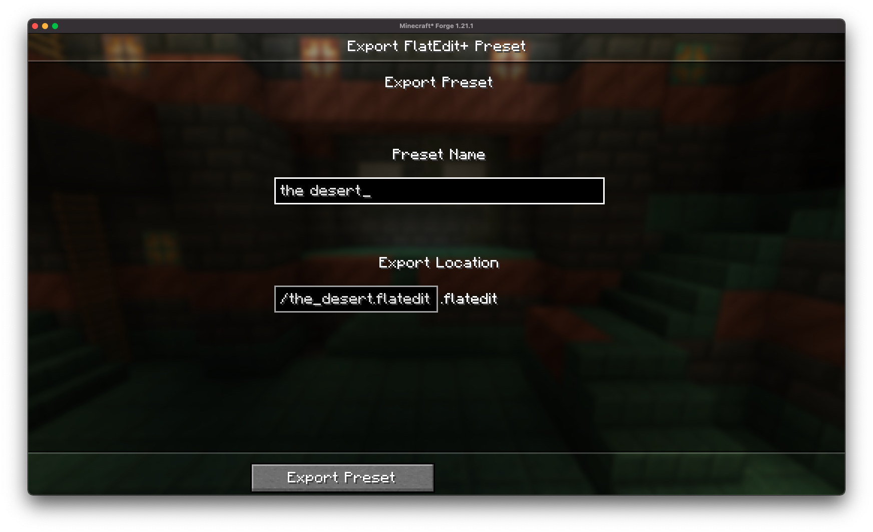 export screen